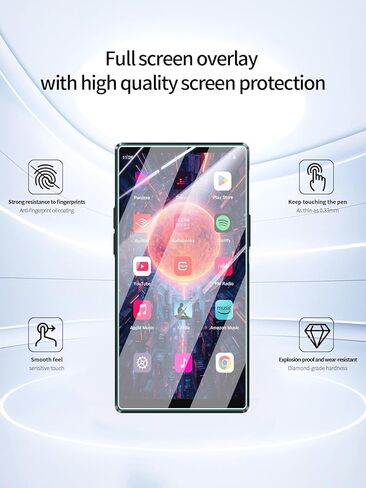 واقي شاشة لمشغل MP3 AGPTEK T09U مقاس 5 بوصات بسعة 128 جيجابايت، طبقة مقاومة للخدش عالية الدقة، شفافة عالية الدقة، خالية من الفقاعات مع مجموعة تركيب سهلة، 3 عبوات in Kuwait
