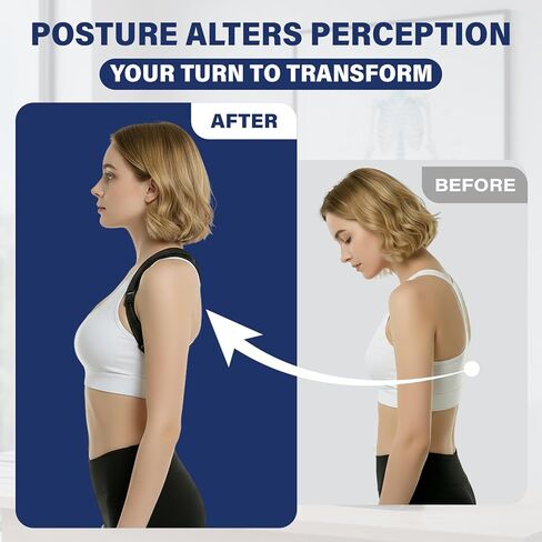 Posture Corrector for Men and Women, UltraSupport+ Comfortable Upper and Back Brace, Pain Relief from Bad Posture for Slumping Shoulders, Hunching, Shoulder Pain Neck. Adjustable Back Straightener. in Saudi Arabia