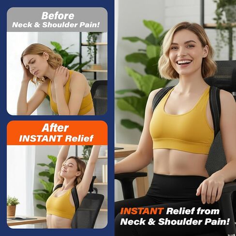 Posture Corrector for Men and Women, UltraSupport+ Comfortable Upper and Back Brace, Pain Relief from Bad Posture for Slumping Shoulders, Hunching, Shoulder Pain Neck. Adjustable Back Straightener. in Saudi Arabia