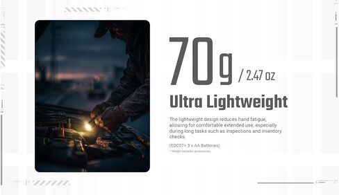 Nitecore EDC07 Flat EDC Flashlight, 1500 Lumens USB-C Rechargeable, Triple Color Temperature, Lightweight 2.47 oz, IP67 Waterproof Everyday Carry Light (Tan) in Saudi Arabia