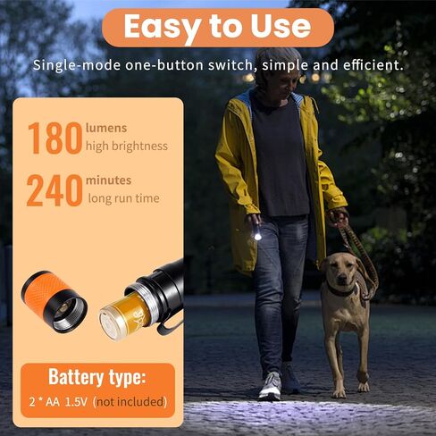 KunHe 2-Pack Pen Flashlight 170 Lumen LED Small Pocket Pen Light IPX4 Waterproof Powered by 2 AA Batteries (Not Included) Single Mode Easy to Use Clip-On Suitable for Inspections and Everyday Use in Saudi Arabia