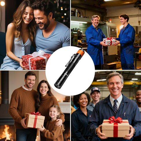 KunHe 2-Pack Pen Flashlight 170 Lumen LED Small Pocket Pen Light IPX4 Waterproof Powered by 2 AA Batteries (Not Included) Single Mode Easy to Use Clip-On Suitable for Inspections and Everyday Use in Saudi Arabia