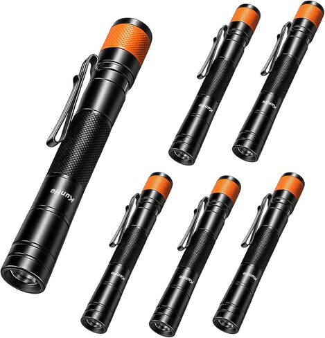 KunHe 2-Pack Pen Flashlight 170 Lumen LED Small Pocket Pen Light IPX4 Waterproof Powered by 2 AA Batteries (Not Included) Single Mode Easy to Use Clip-On Suitable for Inspections and Everyday Use in Saudi Arabia