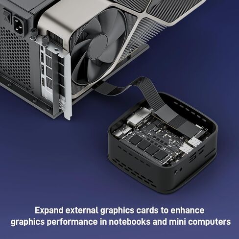 OwlTree PCIe 5.0 x4 128Gbps eGPU Dock, for 50 Series Graphics Cards, M.2 NVME to PCIe x16 Riser Cable 50cm, Supports Standard ATX Power Supply & External GPU for Mini PC NUC Laptop in Kuwait