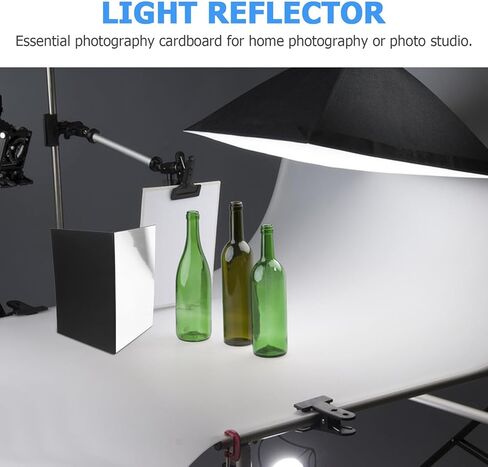 مجموعة لوحة عاكسة للتصوير الفوتوغرافي قابلة للطي قطعتين من الورق المقوى العاكس للضوء مقاس A3 A4 لمنتج الاستوديو والتقاط صور الطعام مع أسطح فضية وأبيض أسود in Kuwait
