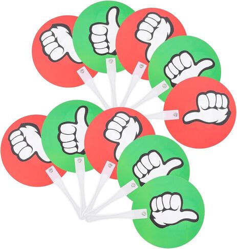 TEHAUX 10pcs Yes No Paddles Reusable Voting Boards for Classroom Interaction Teacher Supplies for Quick Assessments Easy Use Voting Accessories Use in Saudi Arabia