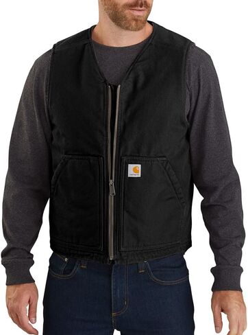 Carhartt Men's Relaxed Fit Washed Duck Sherpa-Lined Vest in Saudi Arabia