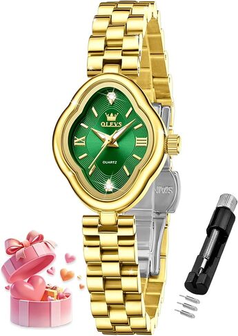 OLEVS Womens Watch Rose Gold Diamond Elegant Ladies Wrist Watch Stainless Steel Ceramic Two Tone Bracelet Waterproof Luminous in Saudi Arabia
