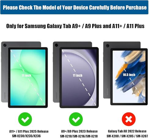 Kids Case for Samsung Galaxy Tab A11 Plus 2026 / A9 Plus 11-inch 2023, Galaxy Tab A11+ / A9+ Case Built-in Screen Protector, Shockproof Lightweight & Portable Handle Stand, Kid-Friendly Cover - Blue in Saudi Arabia