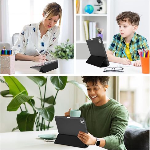 ProCase for iPad Pro 13 Inch Case M5 2025/M4 2024 with Pencil Holder, iPad Pro 13"(Model:A3360 A3361 A3362 A2925 A2926 A3007) Trifold Stand Smart Folio with Soft TPU Back Cover -Black in Saudi Arabia