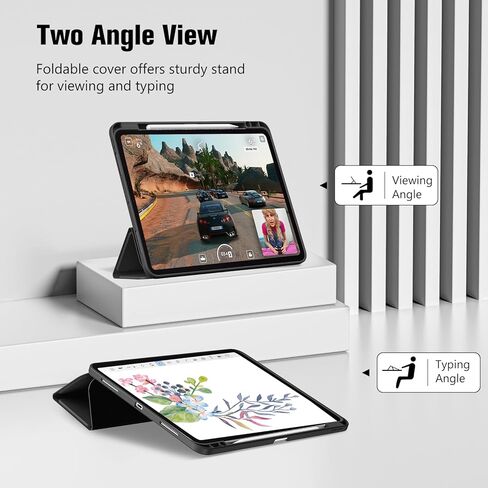 ProCase for iPad Pro 13 Inch Case M5 2025/M4 2024 with Pencil Holder, iPad Pro 13"(Model:A3360 A3361 A3362 A2925 A2926 A3007) Trifold Stand Smart Folio with Soft TPU Back Cover -Black in Saudi Arabia