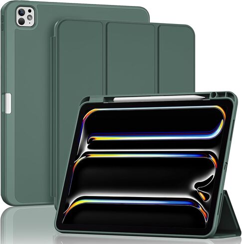 ProCase for iPad Pro 13 Inch Case M5 2025/M4 2024 with Pencil Holder, iPad Pro 13"(Model:A3360 A3361 A3362 A2925 A2926 A3007) Trifold Stand Smart Folio with Soft TPU Back Cover -Black in Saudi Arabia