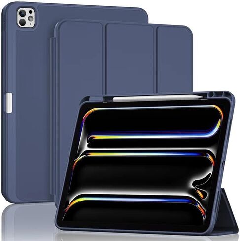 ProCase for iPad Pro 13 Inch Case M5 2025/M4 2024 with Pencil Holder, iPad Pro 13"(Model:A3360 A3361 A3362 A2925 A2926 A3007) Trifold Stand Smart Folio with Soft TPU Back Cover -Black in Saudi Arabia