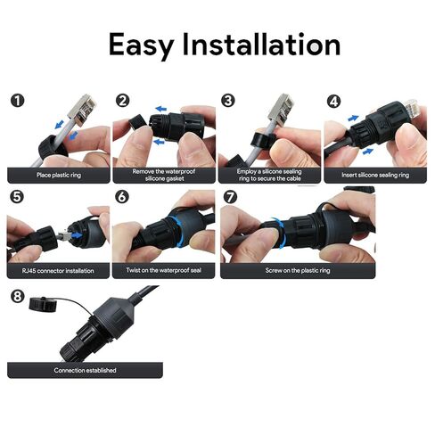 مستطيلة الأقمار الصناعية SPX ذكر إلى RJ45 محول تمديد كابل إيثرنت مع مجموعة IP68 لجهاز الأقمار الصناعية مستطيلة Gen3 in Saudi Arabia
