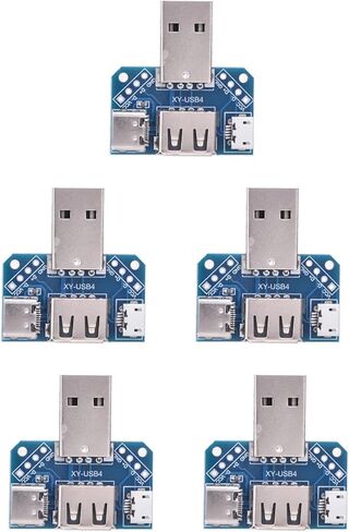 محول اللوحة الأمامية Qiilu USB - 5 قطع لوحة محول USB ذكر إلى أنثى TypeC 4P 2.54 مم لوحة نقل - 2.0 موصل Pinout in Saudi Arabia