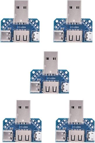 محول اللوحة الأمامية Qiilu USB - 5 قطع لوحة محول USB ذكر إلى أنثى TypeC 4P 2.54 مم لوحة نقل - 2.0 موصل Pinout in Saudi Arabia