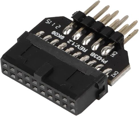 Qiilu USB 3.0 Header Splitter Motherboard Usb2.0 9 Pin to Usb3.0 19 Pin Front Panel Plug in Female Plug Conversion Adapter - Dual 9 Splitter - Internal USB Header Adapter in Saudi Arabia
