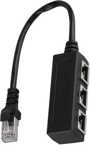 Dioche 2 Into Adapter Ethernet Extension Cord Cable 1 Male to 3 Female Port Splitter, GoldPlated for Optimal Signal, Perfect for Networking at Home or Office in Saudi Arabia