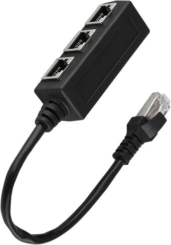 Dioche 2 Into Adapter Ethernet Extension Cord Cable 1 Male to 3 Female Port Splitter, GoldPlated for Optimal Signal, Perfect for Networking at Home or Office in Saudi Arabia