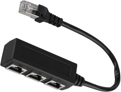 Dioche 2 Into Adapter Ethernet Extension Cord Cable 1 Male to 3 Female Port Splitter, GoldPlated for Optimal Signal, Perfect for Networking at Home or Office in Saudi Arabia