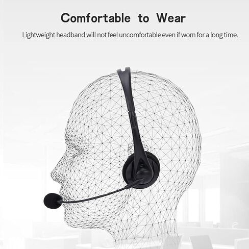 SY490MV سماعة رأس سلكية لمركز الاتصال، تحكم سلكي، منفذ USB مع ميكروفون، مشغل هاتف، إلغاء الضوضاء لصناديق الكمبيوتر والهواتف المكتبية in Kuwait