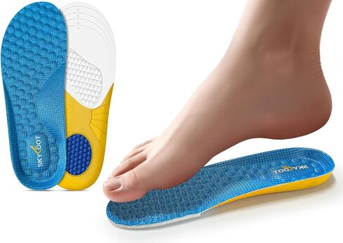 Skyfoot Shoe Insoles for Kids Worn Down Inserts استبدال ، مريح ، قابل للتنفس ، مقطوع لتناسب باطن الأحذية القوي لأحذية رياضية الأطفال (أزرق - زوج واحد ، طفل صغير: 9-12.5) in Kuwait