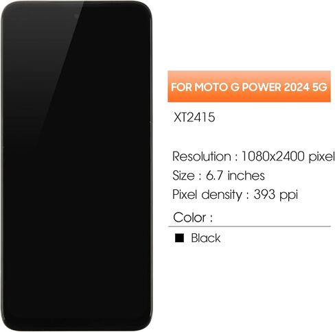 AGCUT لـ Moto G Power 5G 2024 استبدال الشاشة لشاشة Moto G Power 2024 LCD XT2415 XT2415-1 LCD محول الأرقام شاشة تعمل باللمس جزء إصلاح الجمعية مع الإطار in Kuwait