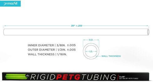 PrimoChill 1/2in. O.D. Rigid PETG Tube - 6 x 30in. - UV Green in Saudi Arabia