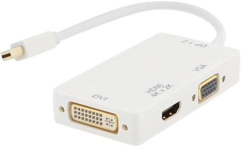 Nippon Labs 30DP-MDP-HDV-4K محول Mini DisplayPort - 3 في 1 - 1080p - محول الشاشة - Mini DP إلى HDMI/VGA/DVI محول Hub in Saudi Arabia