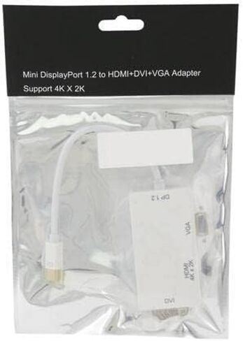 Nippon Labs 30DP-MDP-HDV-4K محول Mini DisplayPort - 3 في 1 - 1080p - محول الشاشة - Mini DP إلى HDMI/VGA/DVI محول Hub in Saudi Arabia