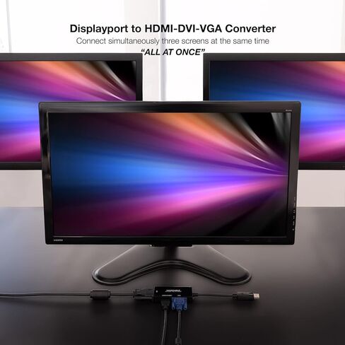 NANOCABLE 10.16.3301-ALL - محول من شاشة العرض إلى HDMI/DVI/VGA، 20 سم، اللون أسود in Saudi Arabia