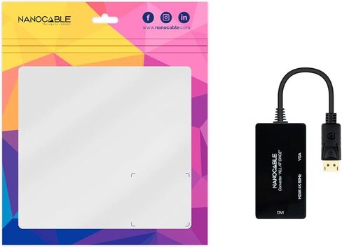 NANOCABLE 10.16.3301-ALL - محول من شاشة العرض إلى HDMI/DVI/VGA، 20 سم، اللون أسود in Saudi Arabia