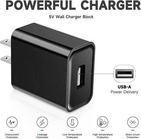 USB Wall Charger 5V 2A 10W Charger Power Adapter, Fast Charging USB Block Plug Block Cube for Electric Hair Clippers, Beard Trimmers, Shavers, Beauty Instruments, Desk Lamps, Purifiers & More in Kuwait