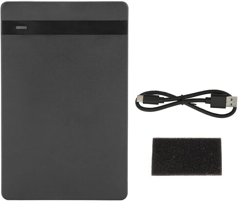 Type C Hard Drive Enclosure Efficient 10Gbps Transmission for Laptop Users, USB3.1 Enclosure for 2TB HDD, Plug and Play Tech Enthusiasts (ABSBlack) (Black) in Saudi Arabia