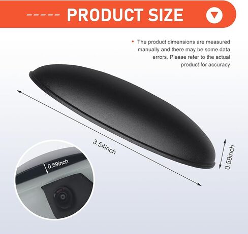 Car Rear View Camera Cover, Waterproof Anti-rain Protective Shield for Reversing Camera, Wider ABS Backup Lens Protector Guard, Self-Adhesive Exterior Modification Accessory (Black) in Saudi Arabia