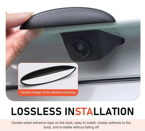 Car Rear View Camera Cover, Waterproof Anti-rain Protective Shield for Reversing Camera, Wider ABS Backup Lens Protector Guard, Self-Adhesive Exterior Modification Accessory (Black) in Saudi Arabia