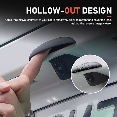 Car Rear View Camera Cover, Waterproof Anti-rain Protective Shield for Reversing Camera, Wider ABS Backup Lens Protector Guard, Self-Adhesive Exterior Modification Accessory (Black) in Saudi Arabia