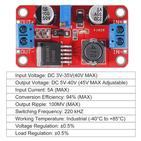 10pcs XL6019 5A DC-DC Step-Up Buck Converter Module Adjustable Voltage Regulator 3-35V to 5-40V Output Boost Module XL6019E1 Boost Converter in Saudi Arabia