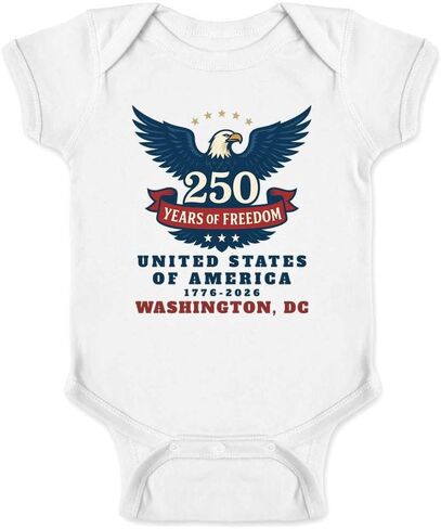 Pop Threads Freedom Eagle USA 250th Anniversary Washington DC Infant Baby Boy Girl Bodysuit in Saudi Arabia
