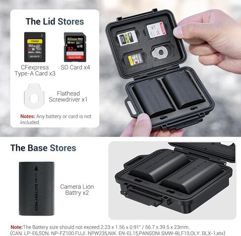 2+3 Slots Camera Battery Memory Card Storage Case in Kuwait