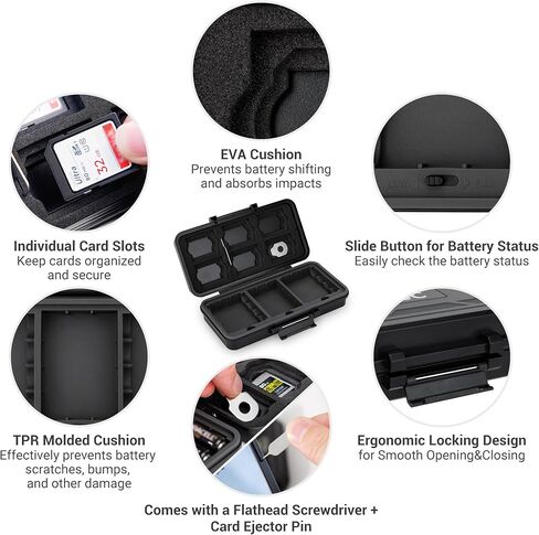 2+3 Slots Camera Battery Memory Card Storage Case in Kuwait