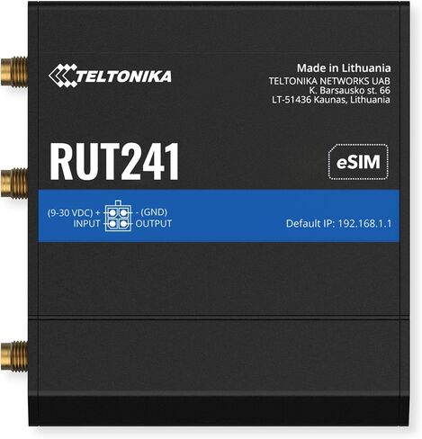 Teltonika RUT241098000 موديل RUT241 جهاز التوجيه الخلوي 4G LTE الصناعي، جهاز توجيه 4G LTE Wi-Fi، الإصدار الأمريكي، يعمل مع Verizon AT&T T-Mobile، تجاوز فشل WAN التلقائي مع التبديل التلقائي، VPN متقدم in Saudi Arabia
