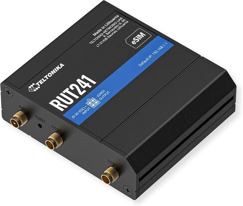 Teltonika RUT241098000 موديل RUT241 جهاز التوجيه الخلوي 4G LTE الصناعي، جهاز توجيه 4G LTE Wi-Fi، الإصدار الأمريكي، يعمل مع Verizon AT&T T-Mobile، تجاوز فشل WAN التلقائي مع التبديل التلقائي، VPN متقدم in Saudi Arabia