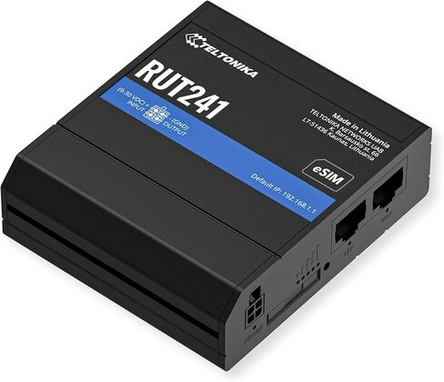 Teltonika RUT241098000 موديل RUT241 جهاز التوجيه الخلوي 4G LTE الصناعي، جهاز توجيه 4G LTE Wi-Fi، الإصدار الأمريكي، يعمل مع Verizon AT&T T-Mobile، تجاوز فشل WAN التلقائي مع التبديل التلقائي، VPN متقدم in Saudi Arabia