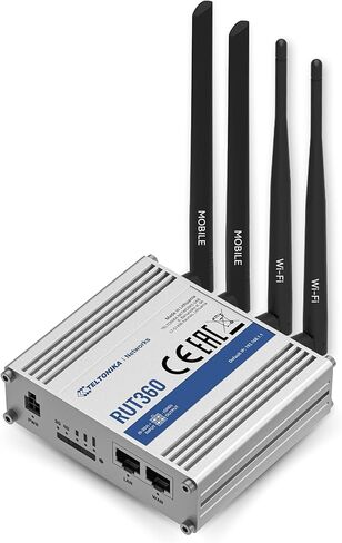 Teltonika RUT360100100 جهاز التوجيه الخلوي 4G LTE Cat6 الصناعي، جهاز توجيه 4G LTE Wi-Fi مع DI/DO، VPN متقدم، معتمد من Verizon/AT&T/T-Mobile in Kuwait