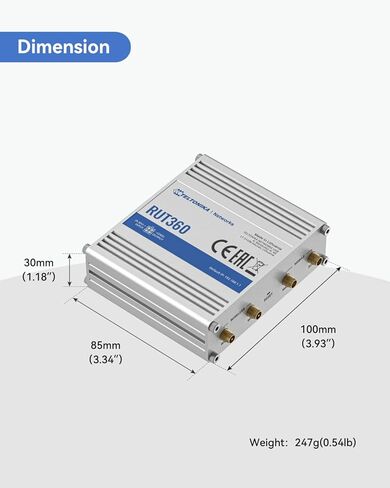 Teltonika RUT360100100 جهاز التوجيه الخلوي 4G LTE Cat6 الصناعي، جهاز توجيه 4G LTE Wi-Fi مع DI/DO، VPN متقدم، معتمد من Verizon/AT&T/T-Mobile in Kuwait