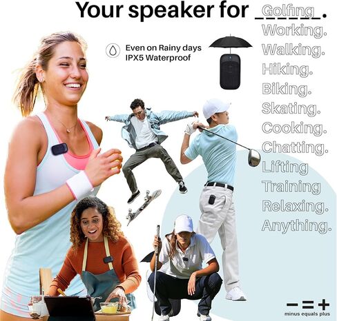 Golf Speaker/Wireless Wearable Bluetooth Speaker/Portable/Clip on/Up to 18hrs of Battery Life/Built-in Mic for Hands-Free Music and Calls/Water Resistant/Modern Design (Blue) in Saudi Arabia