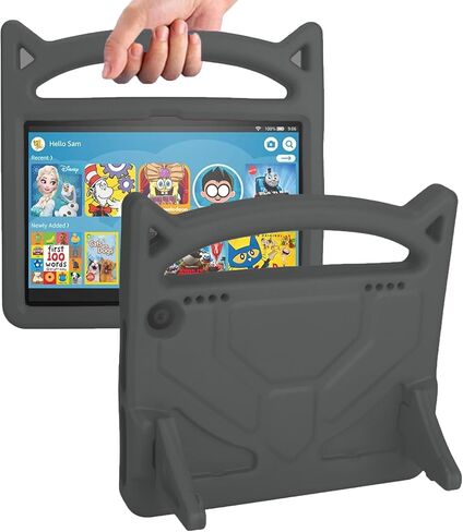 حافظة كمبيوتر لوحي Fire HD 8 & 8 Plus جديدة كليًا (الجيل الثاني عشر/العاشر، 2024/2022/2020)، غطاء حامل قابل للتعديل متعدد التروس من SHREBORN مع مسند، متوافق مع Alcatel TCL - أزرق in Kuwait