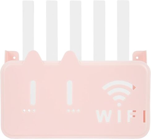 صندوق تخزين جهاز توجيه WiFi وردي - منظم رف مزخرف للتهوية لجهاز التوجيه والمودم وصندوق الاستقبال في المكتب وغرفة الدراسة - حل إدارة الكابلات in Kuwait