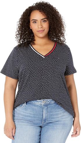 Tommy Hilfiger Women's Short Sleeve V-Neck T-Shirt (Standard and Plus Size) in Saudi Arabia